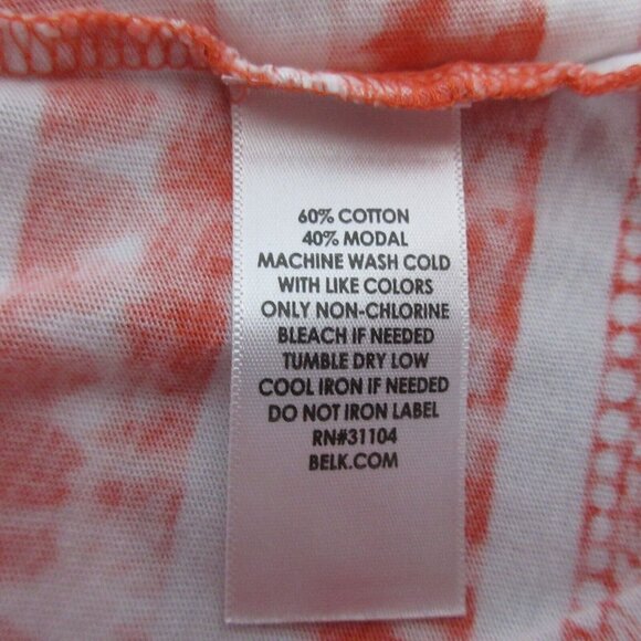 Kim Rogers Tunic Top XL Orange White Tie Dyed Sleeveless Summer Beach Cover-Up - Picture 5 of 7